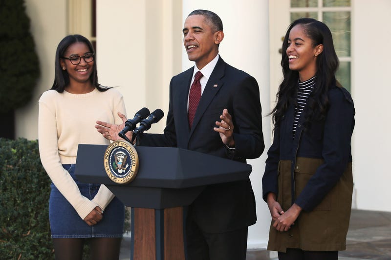 Barack Obama and his daughters