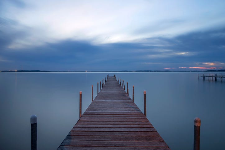 Lake Mendota Pier at dusk in Madison, Wisconsin