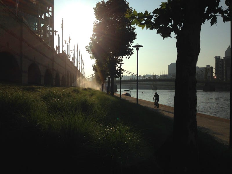 Hot summer day in Pittsburgh outside of PNC Park