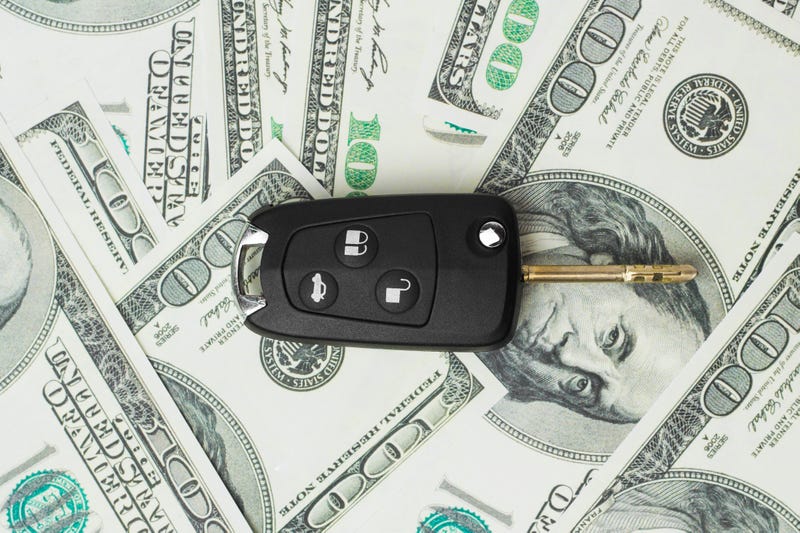 Money with car key