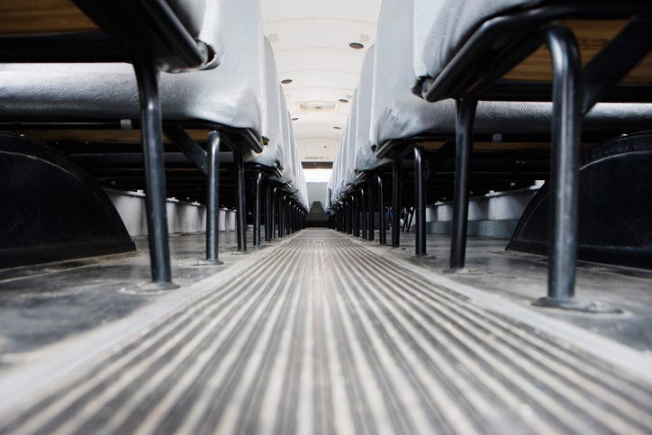 School bus aisle. 