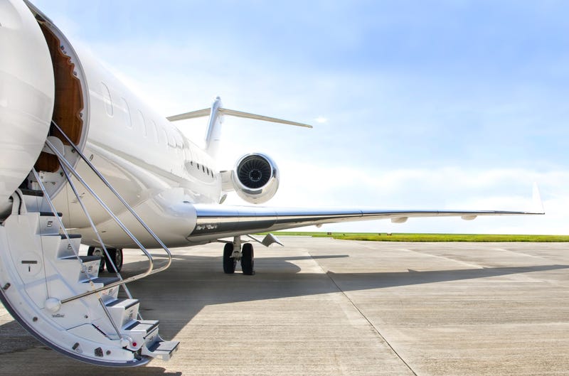 Private plane on a runway. 