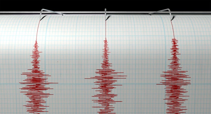 Seismograph recording earthquake activity.