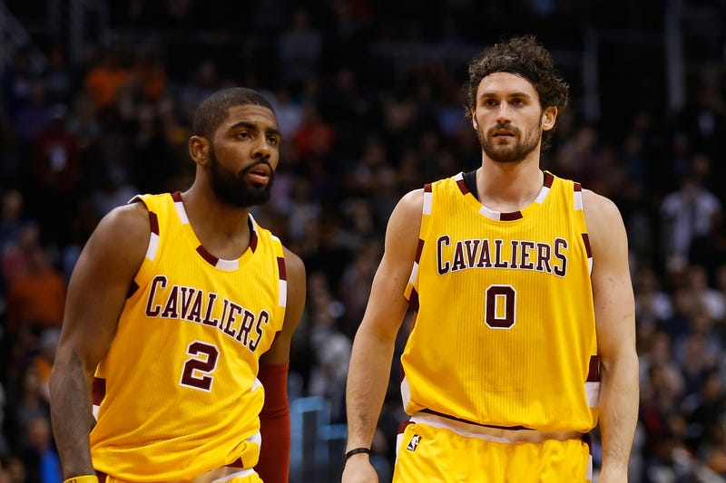 Former Cleveland Cavaliers teammates Kyrie Irving and Kevin Love.