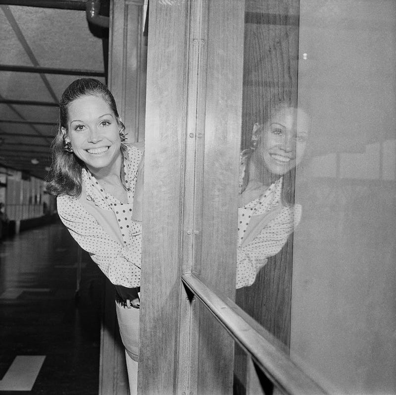 American actress Mary Tyler Moore leaves London Airport (Heathrow), London, 12th July 1969. 