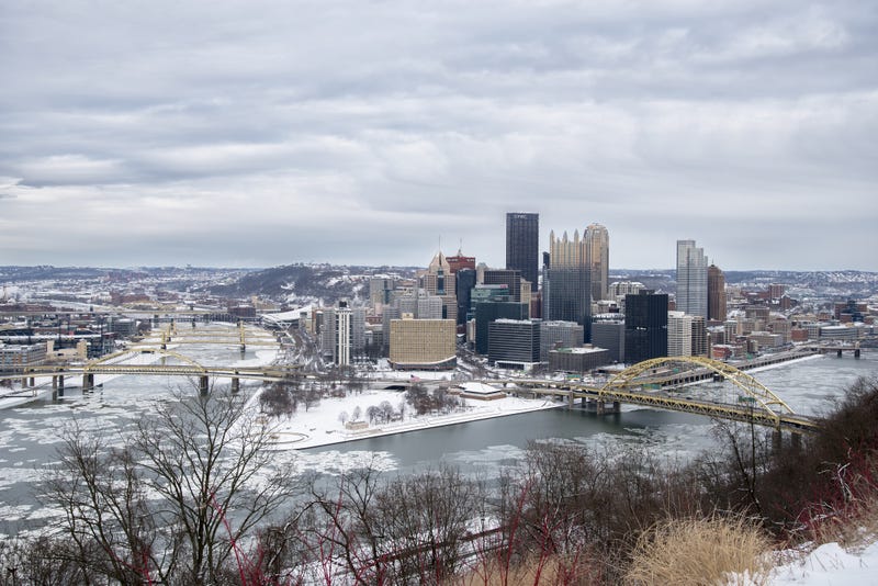 Snowy, cold day in Pittsburgh