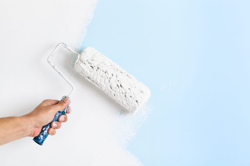 Wall being painted.