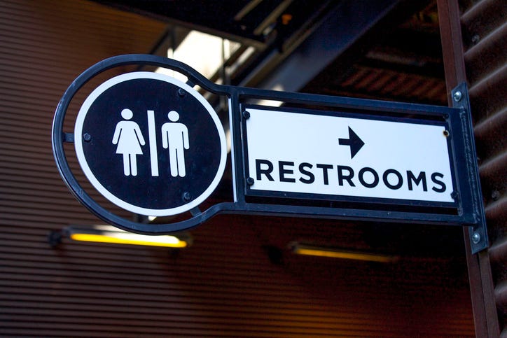 Restroom sign.