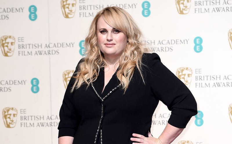 Rebel Wilson poses in the winners room at the EE British Academy Film Awards