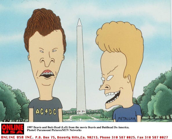 1997 Beavis (Right) And Butt-Head From The Movie Beavis And Butt-Head Do America.