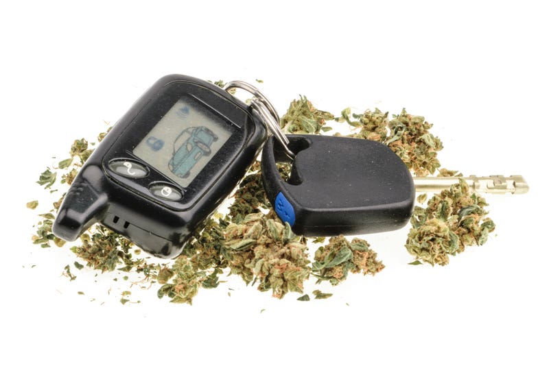Marijuana and a car key.