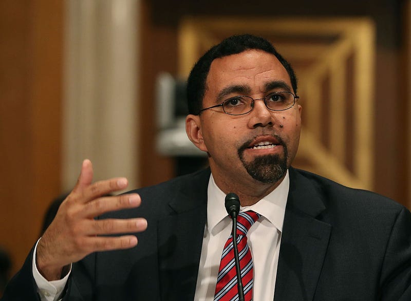 Dr. John King, speaks during his Senate confirmation hearing to become Education secretary, on Capitol Hill, February 25, 2016 in Washington, DC.