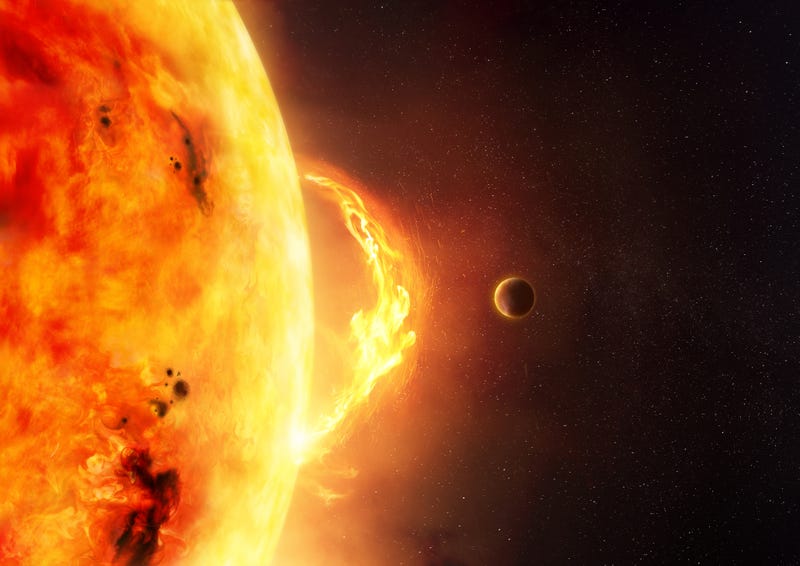 Illustration of a solar flare. 
