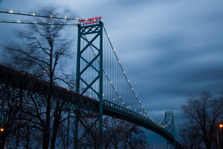 Protestors against COVID-19 pandemic measures for international truckers are causing major backups at the Ambassador Bridge for those crossing the boarder into Canada Friday evening.