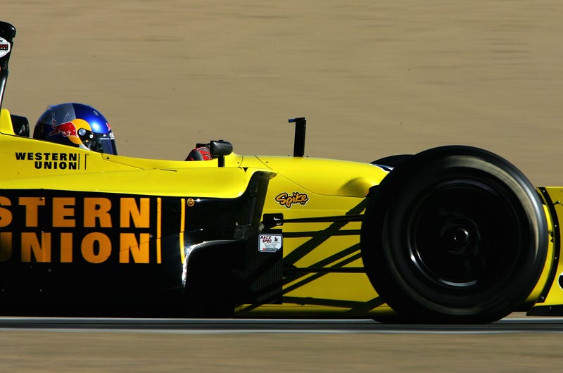  A. J. Allmendinger drives his #10 RuSPORT Ford during the Champ Car World Series Bridgestone Grand Prix of Monterey on September 12, 2004 at Laguna Seca Raceway in Monterey, California.