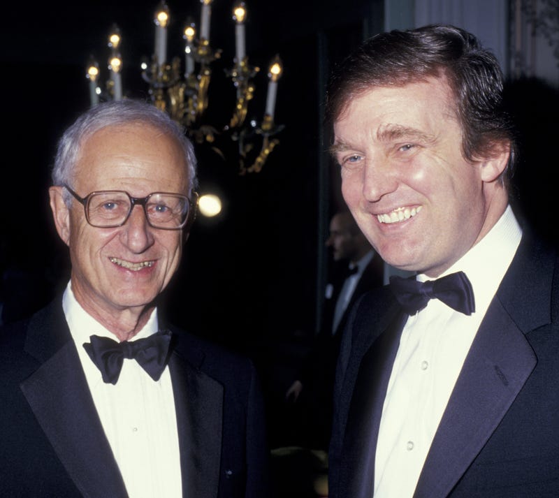 Robert Morgenthau and Donald Trump attend Police Athletic League Dinner Benefit on June 25, 1987 at the Pierre Hotel in New York City. 