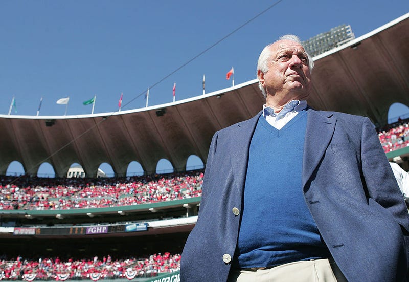  Former manager Tommy Lasorda of the Los Angeles Dodgers attends Game one of National League Division Series against the St. Louis Cardinals during the 2004 Major League Baseball Playoffs on October 5, 2004 at Busch Stadium in St. Louis, Missouri. 