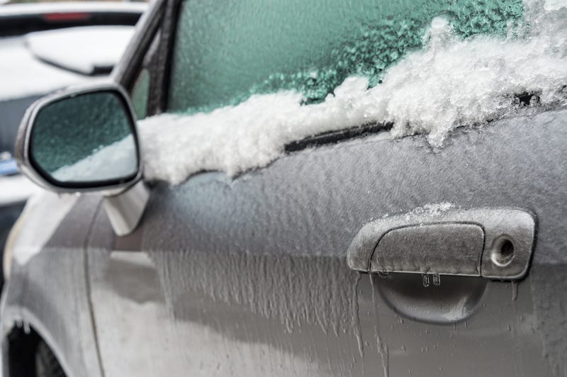 Car with freezing rain