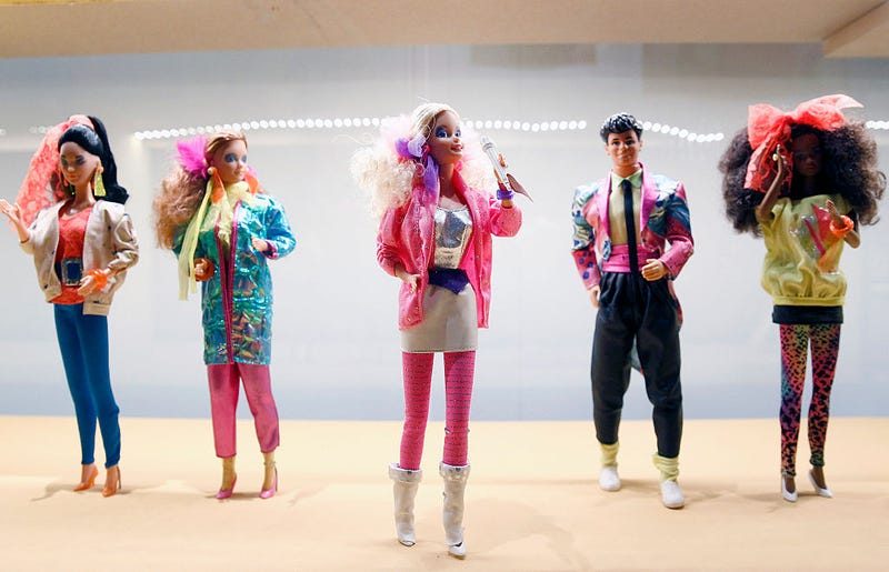 Barbie dolls are displayed during the exhibition "Barbie, life of an icon" at the Museum of Decorative Arts as part of the Paris Fashion Week Womenswear Fall/Winter 2016/2017