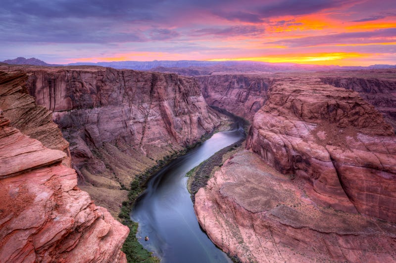 The Colorado River winds near Page, AZ