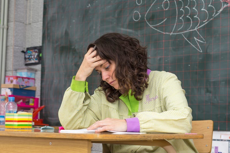 A tired teacher.