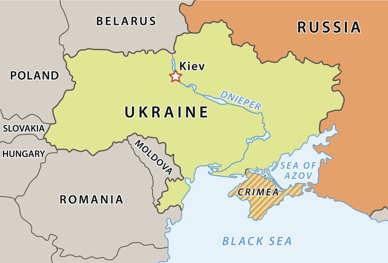 Ukraine and Russian Federation borders