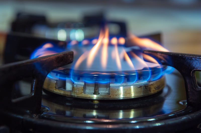 A gas stove.