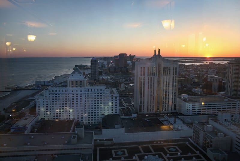 A view of Atlantic City from a casino window.