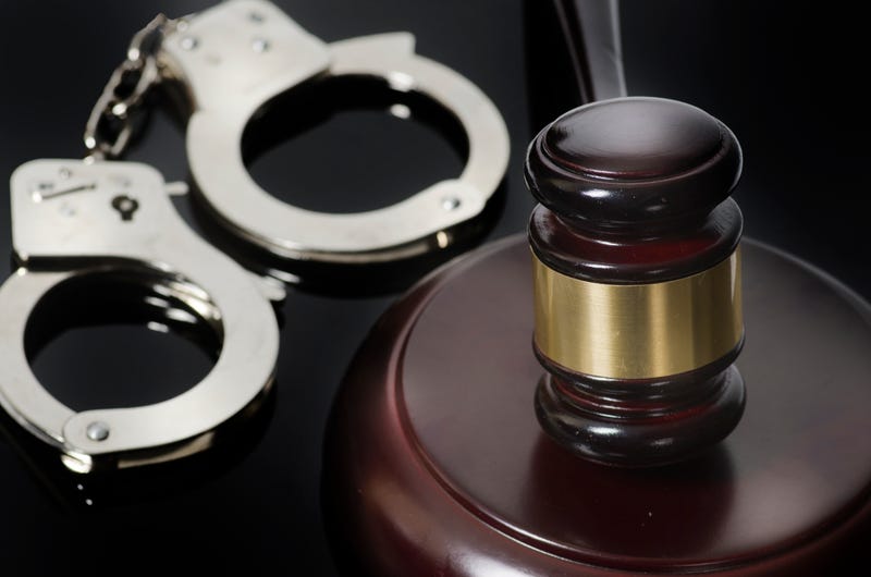 Handcuffs and gavel