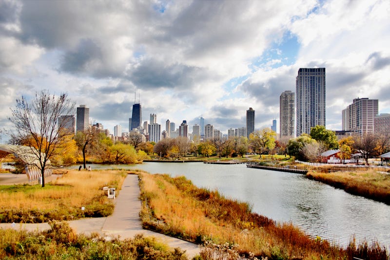Chicago autumn view
