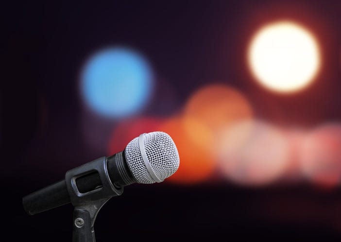 Microphone isolate on ourdoor background