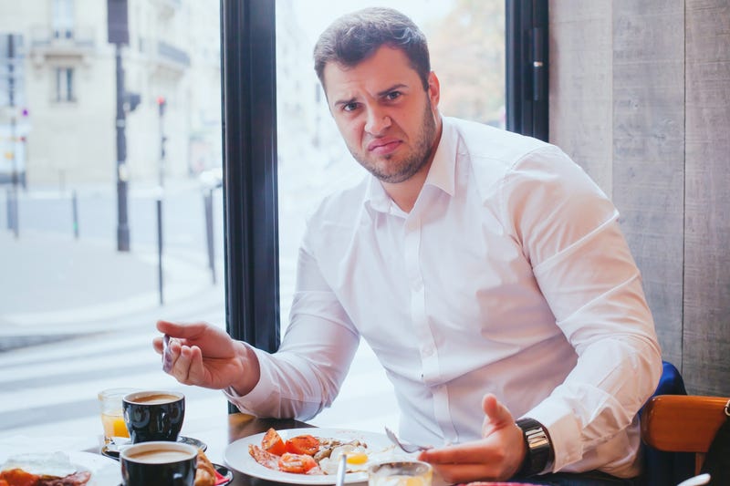 mad at food