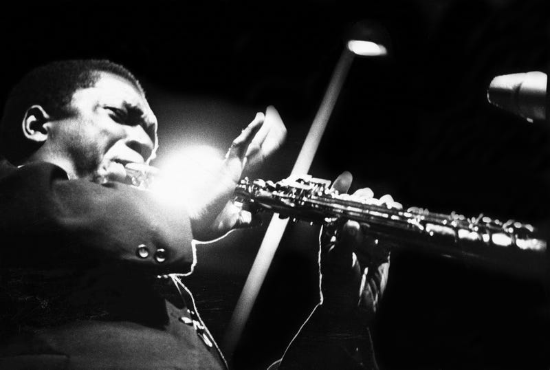 John Coltrane in 1965 performing