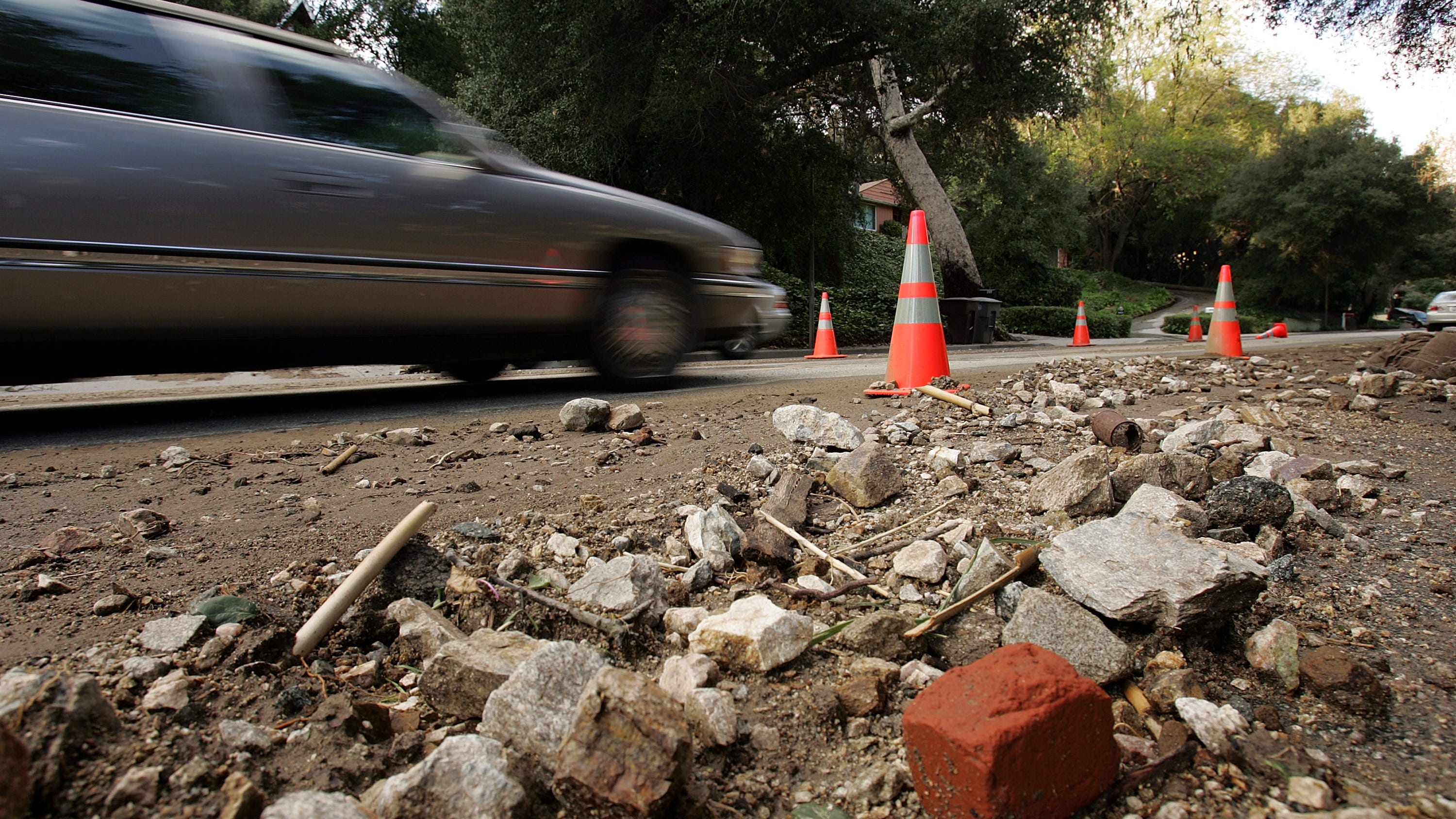 WATCH: Caltrans crew catches highway landslide on video