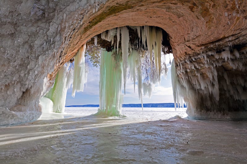 The search for a missing ice climber on Lake Superior continues on Wednesday morning after rescue efforts were halted overnight due to weather conditions, officials said.