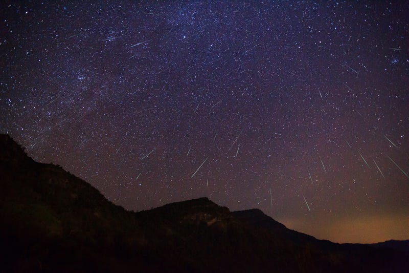 Geminid Meteor in the night sky.