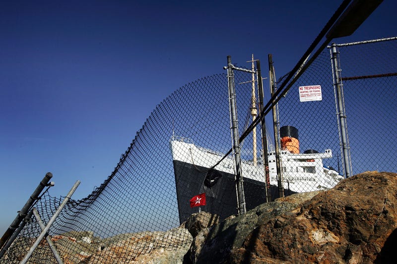  The Queen Mary, a historic ocean liner that was docked and turned into a tourist attraction 37 years ago, is seen where it still serves as a hotel and exhibit March 21, 2005 in Long Beach, California.