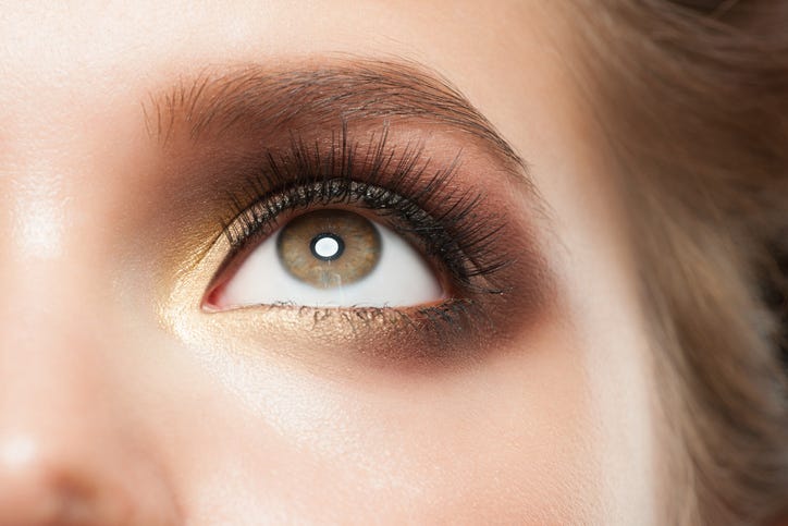 a woman's eye looking up