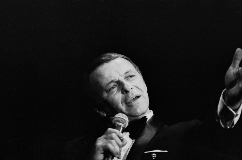 Frank Sinatra singing at Madison Square Garden; circa 1970; New York. 