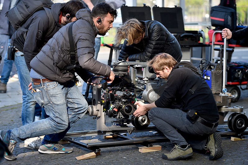 film set and crew