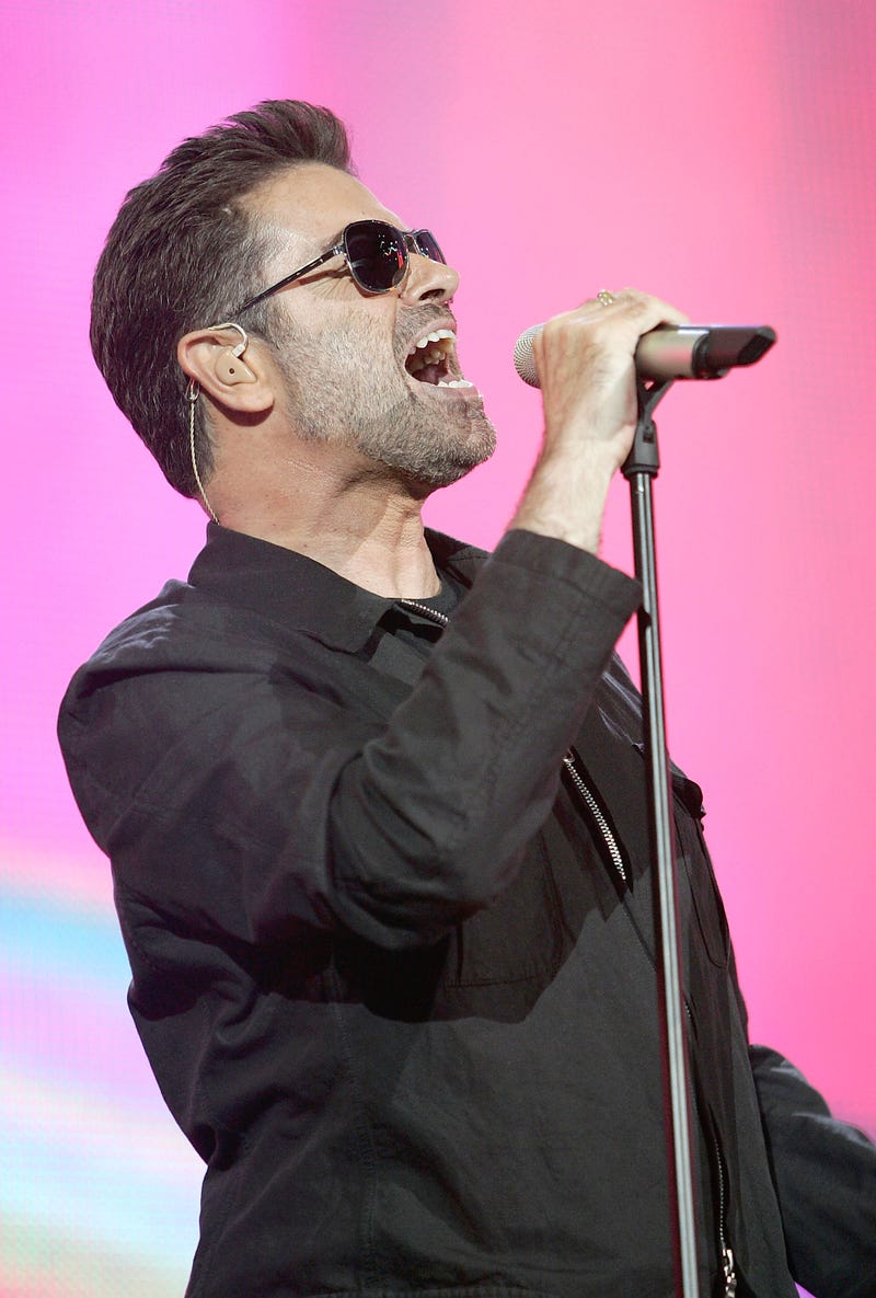 Singer George Michael performs on stage at "Live 8 London" in Hyde Park on July 2, 2005 in London, England. The free concert is one of ten simultaneous international gigs including Philadelphia, Berlin, Rome, Paris, Barrie, Tokyo, Cornwall, Moscow and Johannesburg. The concerts precede the G8 summit (July 6-8) to raising awareness for MAKEpovertyHISTORY.