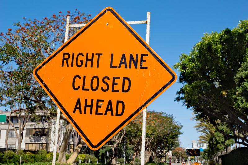 Right Lane Closed Ahead