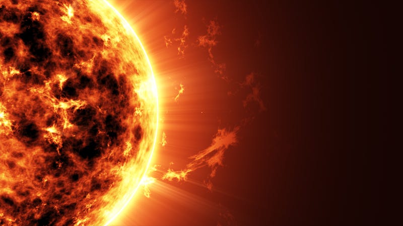 Rendering of a sun close up.