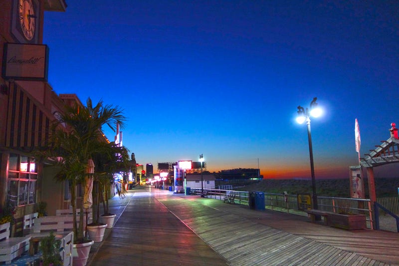 Atlantic City boardwalk at sunrise