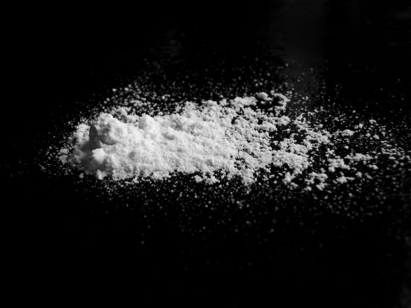 Powder on a black background. 