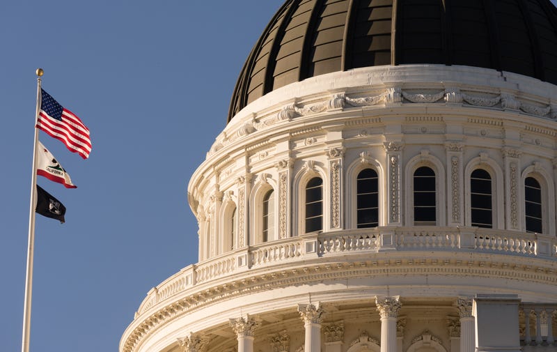 The California State Capitol building in downtown Sacramento.