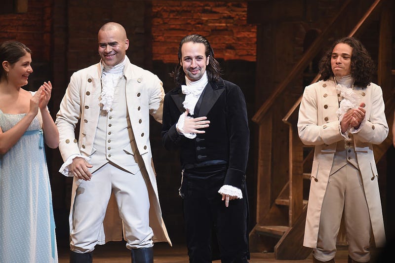 A performance of "Hamilton" the musical.
