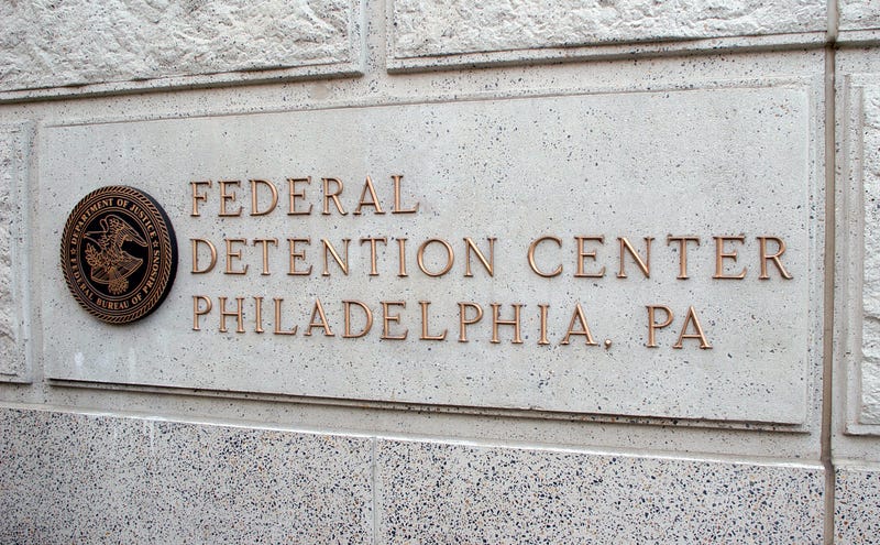 Outside the Federal Detention Center in Philadelphia, PA.