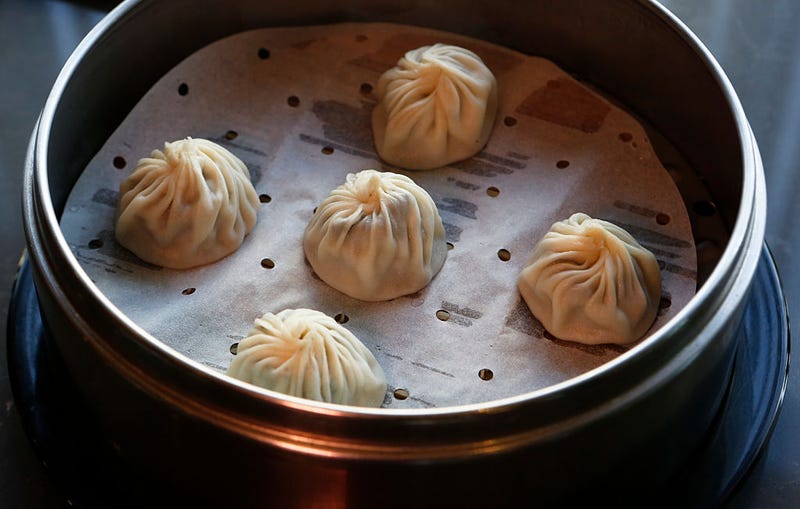 Truffle dumplings for Jonathan Gold food review of Din Tai Fung in the Americana Mall in Glendale on December 16, 2013.