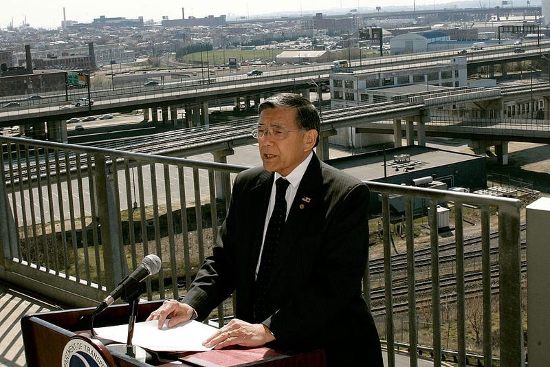 Transportation Secretary Norman Transportation Secretary Norman Mineta announces new fuel standards for sport utility vehicles during a news conference at M&T Bank Stadium March 29, 2006 in Baltimore, Maryland.